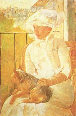 Mary Cassatt Woman with Dog  ghgh